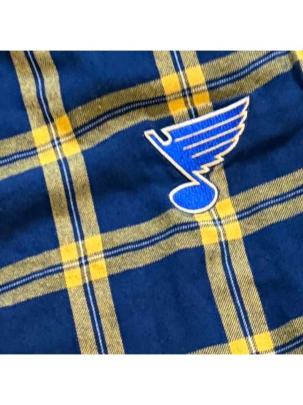 Concept Sports Adult Plaid NHL St. Louis Blues Lounge Pants-Yellow/Blue-Size XL - Picture 3 of 5